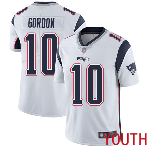 New England Patriots Football #10 Vapor Untouchable Limited White Youth Josh Gordon Road NFL Jersey->new england patriots->NFL Jersey